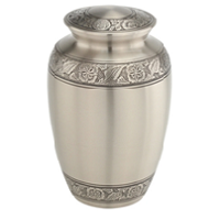 Silver Pewter Large Cremation Urn