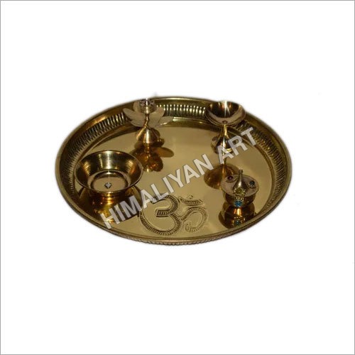 Brass Pooja Plate Dimension(L*W*H): 26X3X26 Centimeter (Cm)
