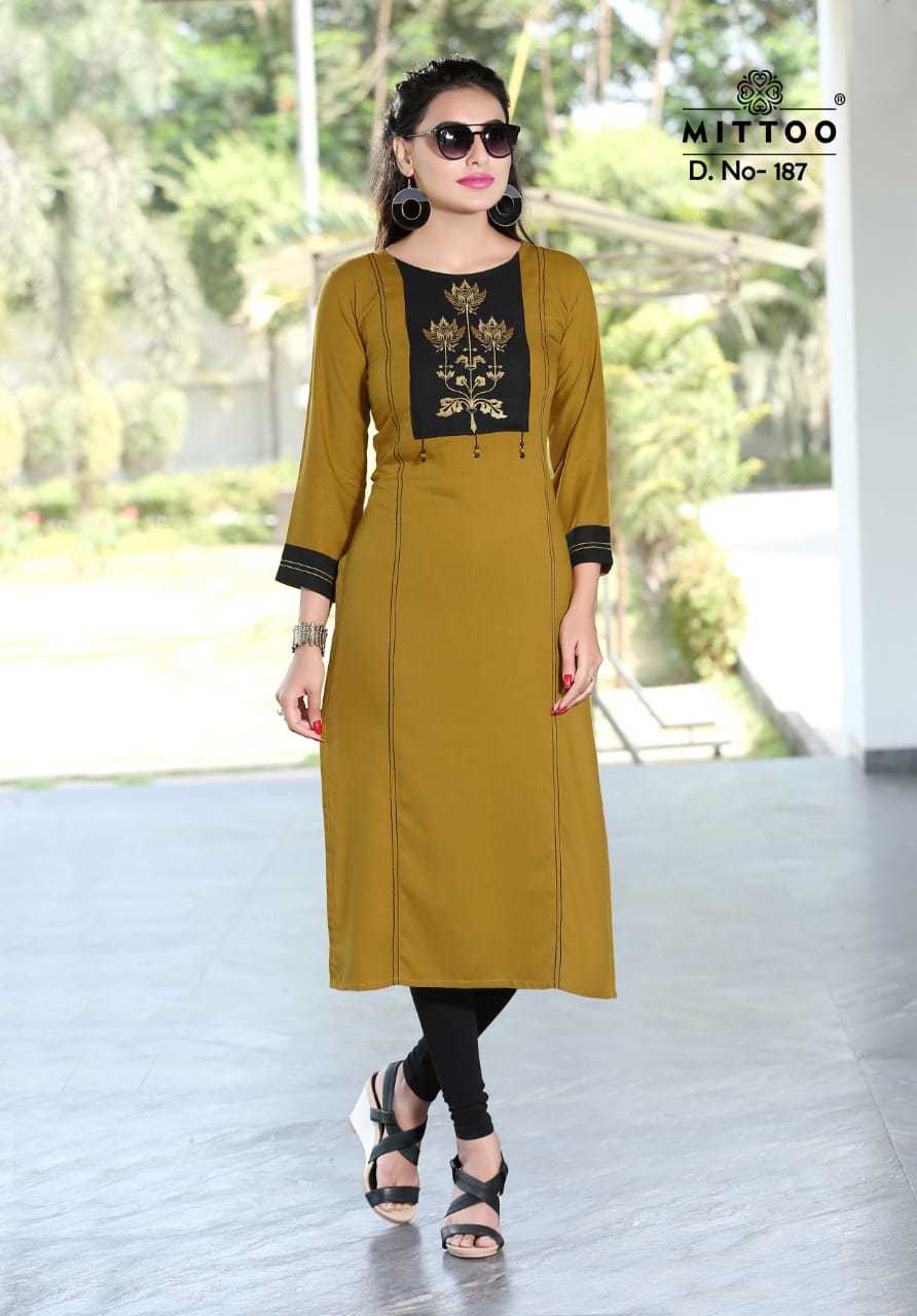 Embroiderd Mittoo Payal Rayon Designer Kurtis