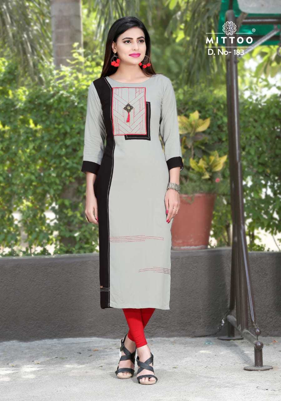 Embroiderd Mittoo Payal Rayon Designer Kurtis