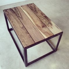 Coffee Table With Live Edge Top - 19x15x30 Inches, Smooth Wooden And Iron Design | Elegant Glossy Finish, Alluring Look, Precise Polishing