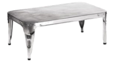 Coffee Table With Live Edge Top - 19x15x30 Inches, Smooth Wooden And Iron Design | Elegant Glossy Finish, Alluring Look, Precise Polishing