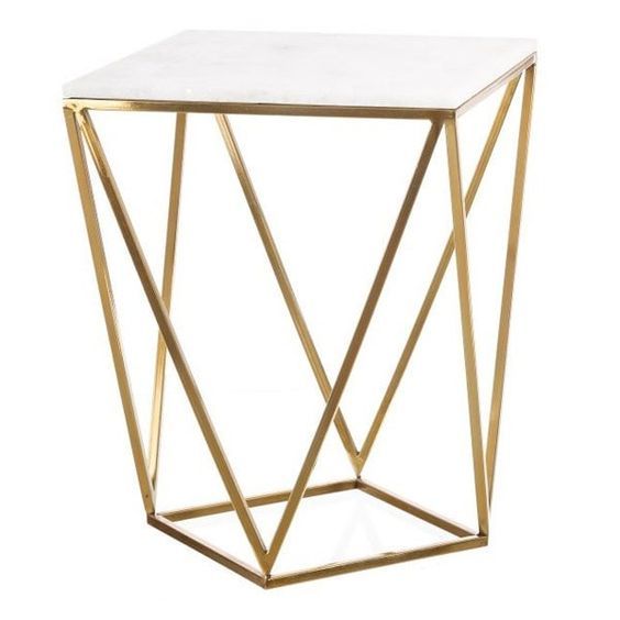 Cosmos Square Rod Nesting Table With Stone Top