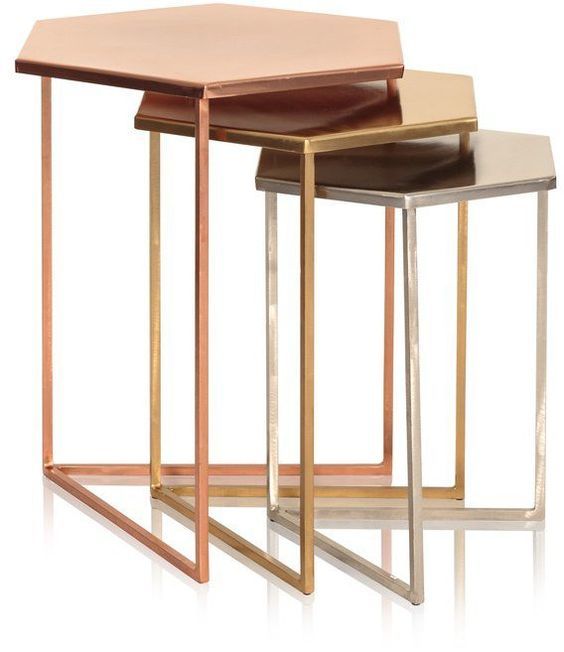 Square Pipe Nesting Tables - High Quality Termite Resistant Wood, Iron Finished Square Pipe Frames, Eye-catchy Design, Durable & Sturdy, Smooth Glossy Surface