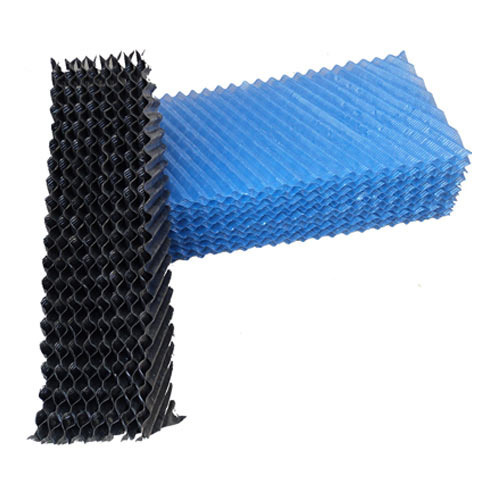 Cooling Tower Pvc Fills - Virgin And Reprocessed Pvc, 600 X 300 Mm, Blue, Maximum Temp 55â°c, Flute Height 12 Mm, Surface Area 258 Mâ²/mâ³