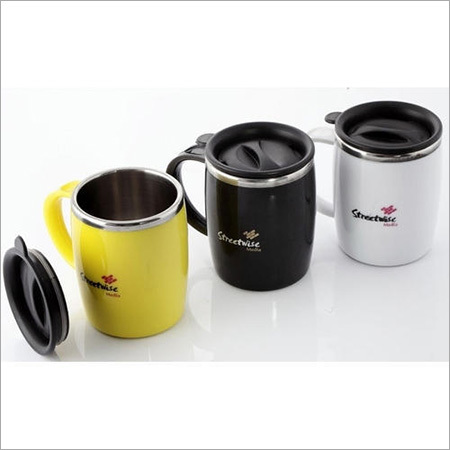 Stainless Steel Coffee Mug - Color: Yellow