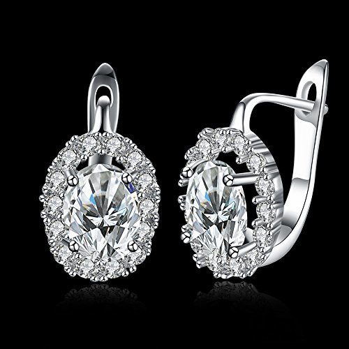 Silver Crystals From Swarovski Clip-on Earrings