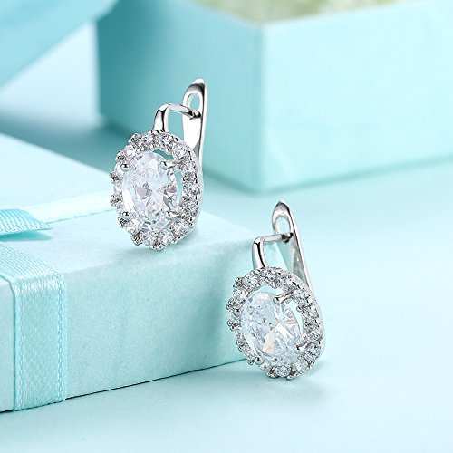 Silver Crystals From Swarovski Clip-on Earrings