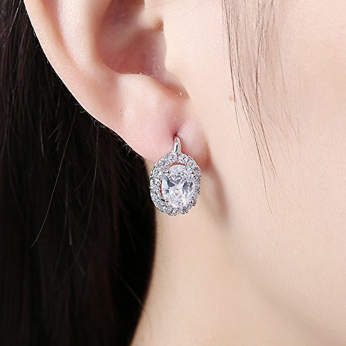 Silver Crystals From Swarovski Clip-on Earrings