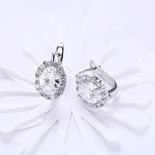 Silver Crystals From Swarovski Clip-on Earrings