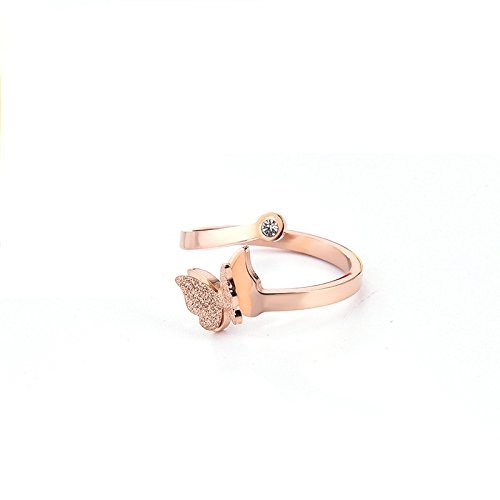 Butterfly Charm Crystal Rose Gold Ring Gender: Women