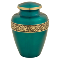 Pewter Gray Classic Laurel Engraved Brass Urn