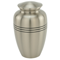 Pewter Gray Classic Laurel Engraved Brass Urn