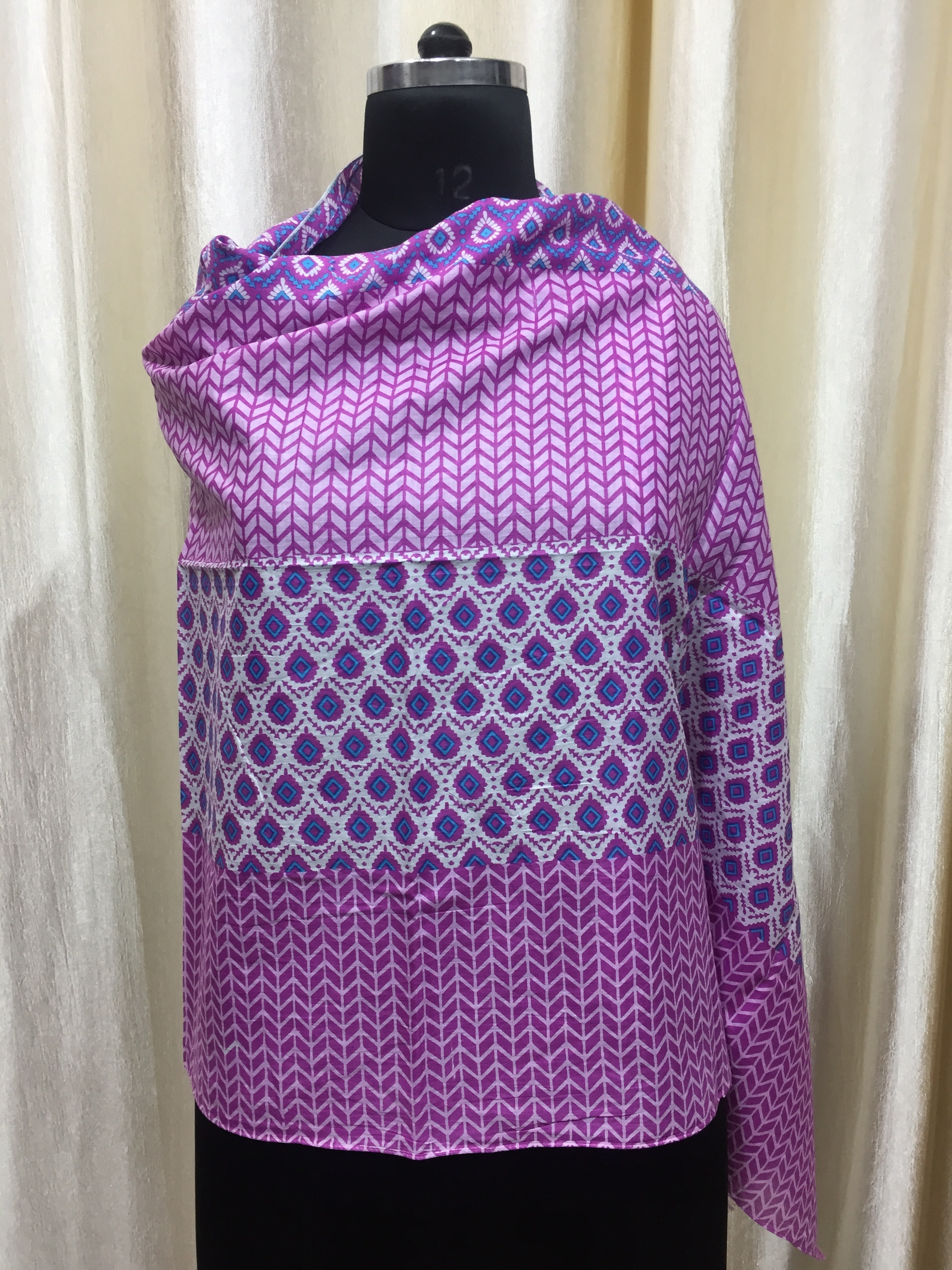 Cotton Screen Printed Stoles - 70 X 180 Cms | Assorted Colors & Designs For Women, Computer Designed Patterns