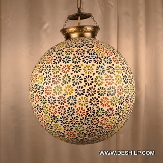 Multicolor Bigger Ball Mosaic Design Glass Wall Hanging Lamp