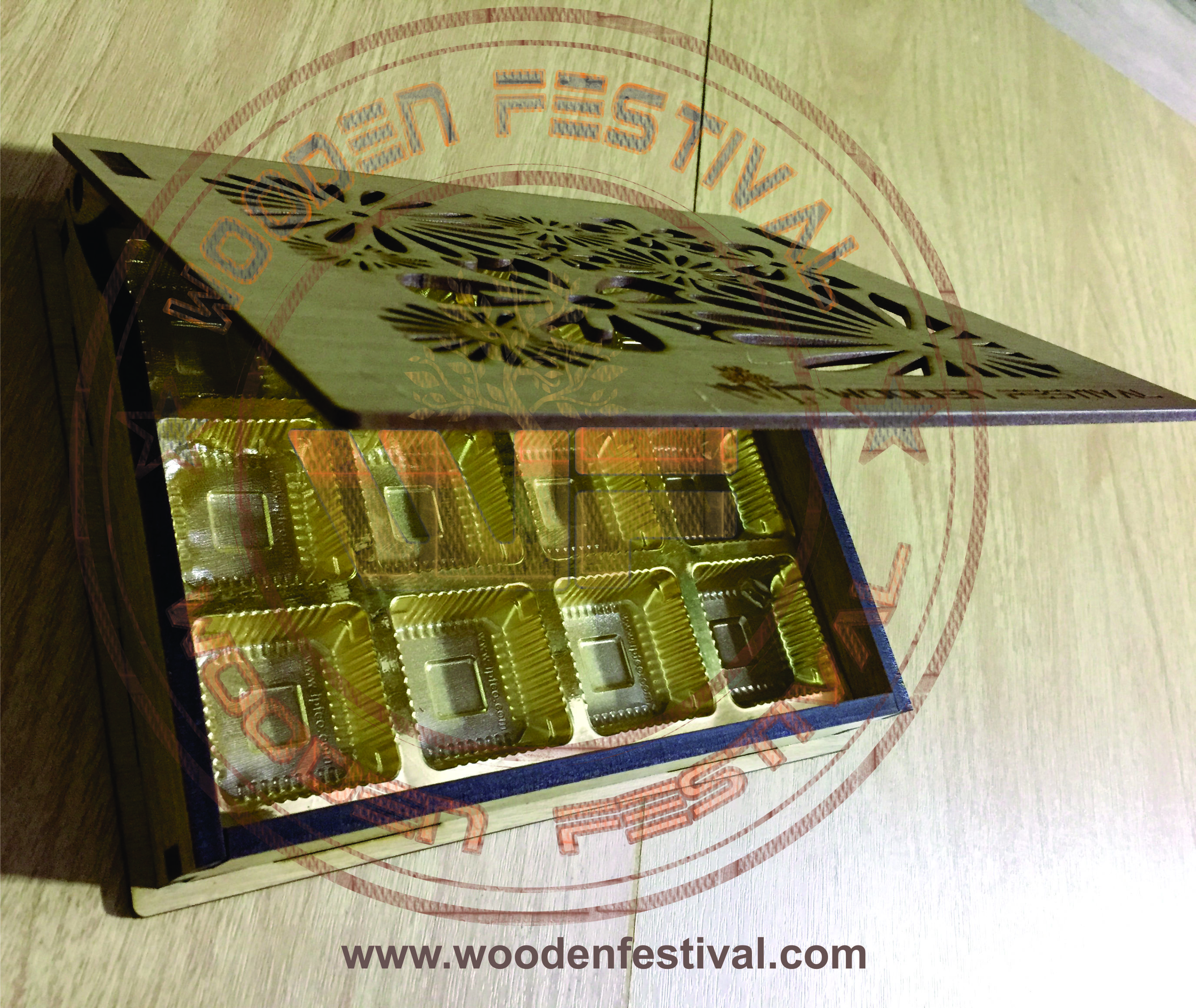 Designer Chocolate Boxes - Wood, 10x5x3 Inches, Brown | Capacity Of 12 Chocolates, Ideal For Luxury Presentation And Gifting