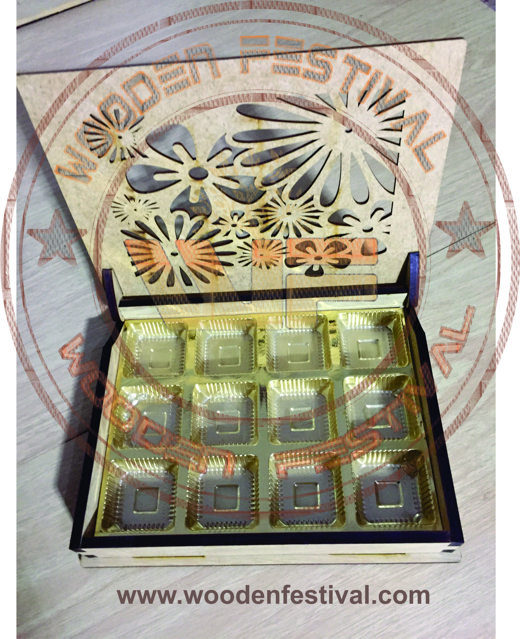 Designer Chocolate Boxes - Wood, 10x5x3 Inches, Brown | Capacity Of 12 Chocolates, Ideal For Luxury Presentation And Gifting