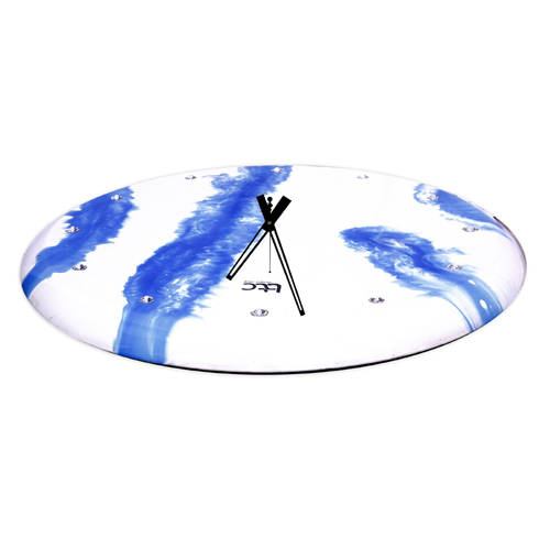 Blue Wooden Resin Wall Clock