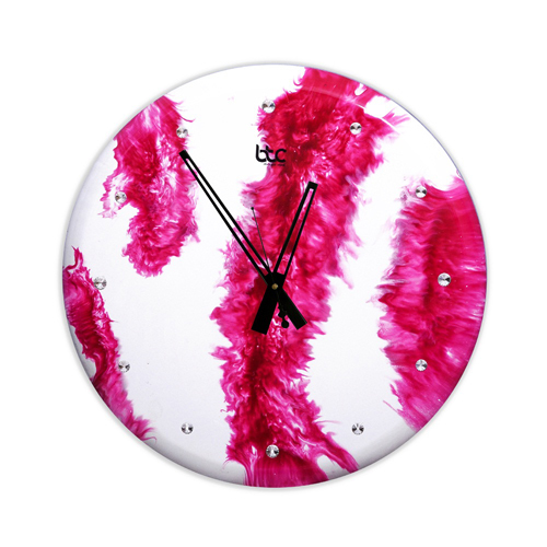 Magenta Resin High Glossy Wall Clock
