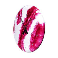 Magenta Wooden Resin Wall Clock