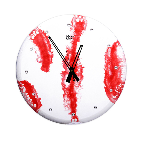 Red Resin High Glossy Wall Clock