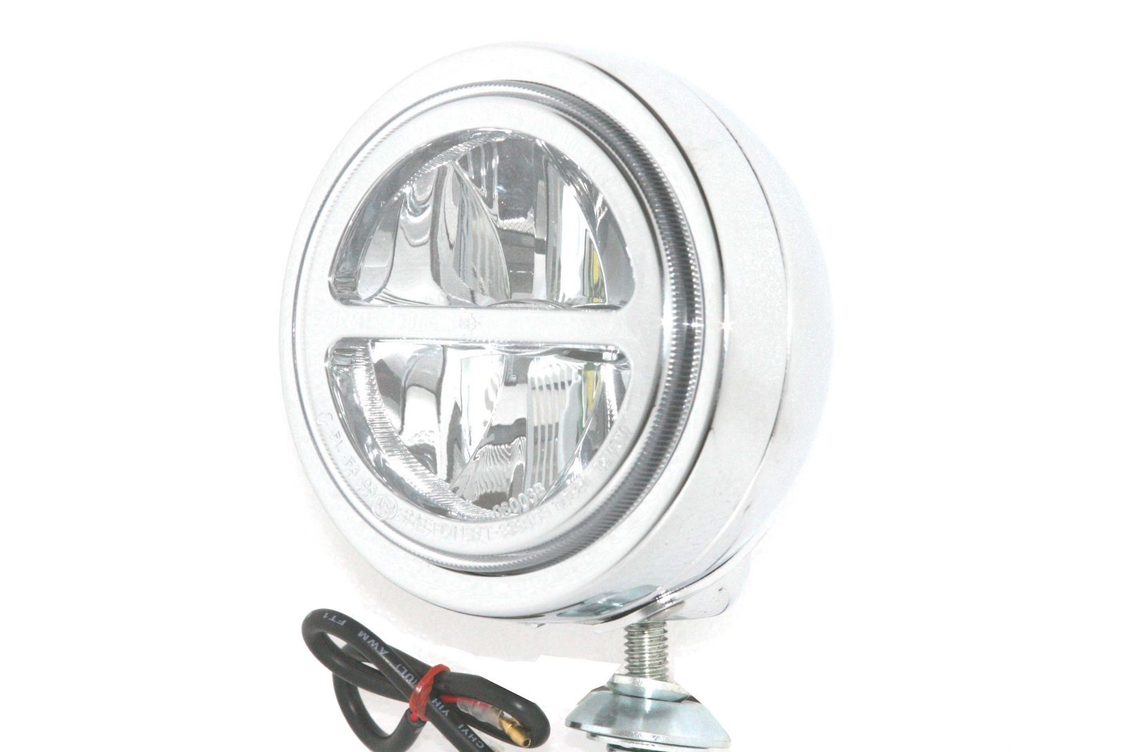 Clear Lens Led Fog Light Steel Chrome Housing 4.5' Car Motorcycle Universal Fit