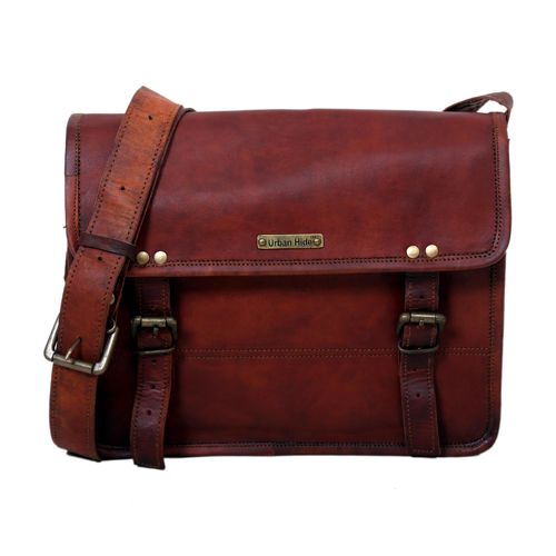 Plain Brown Leather Sling Bag