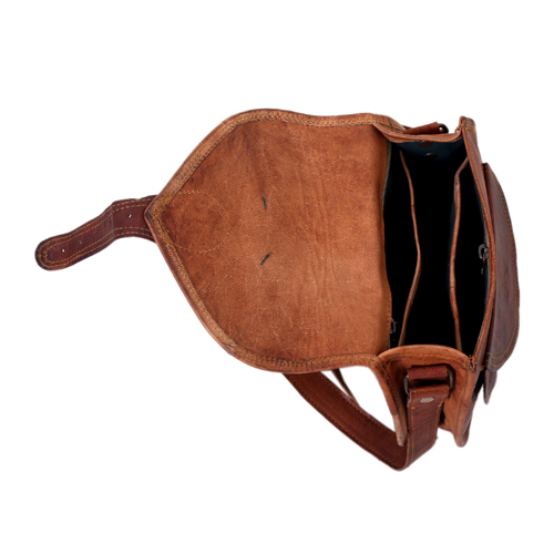 Goat Leather Bag - 20-30 Inch Size, Brown Color | 1 Year Warranty, Durable Nylon Lining, Plain Pattern