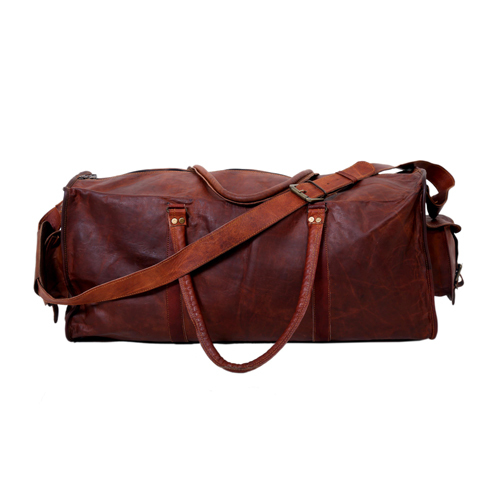 Brown Leather Duffle Bag