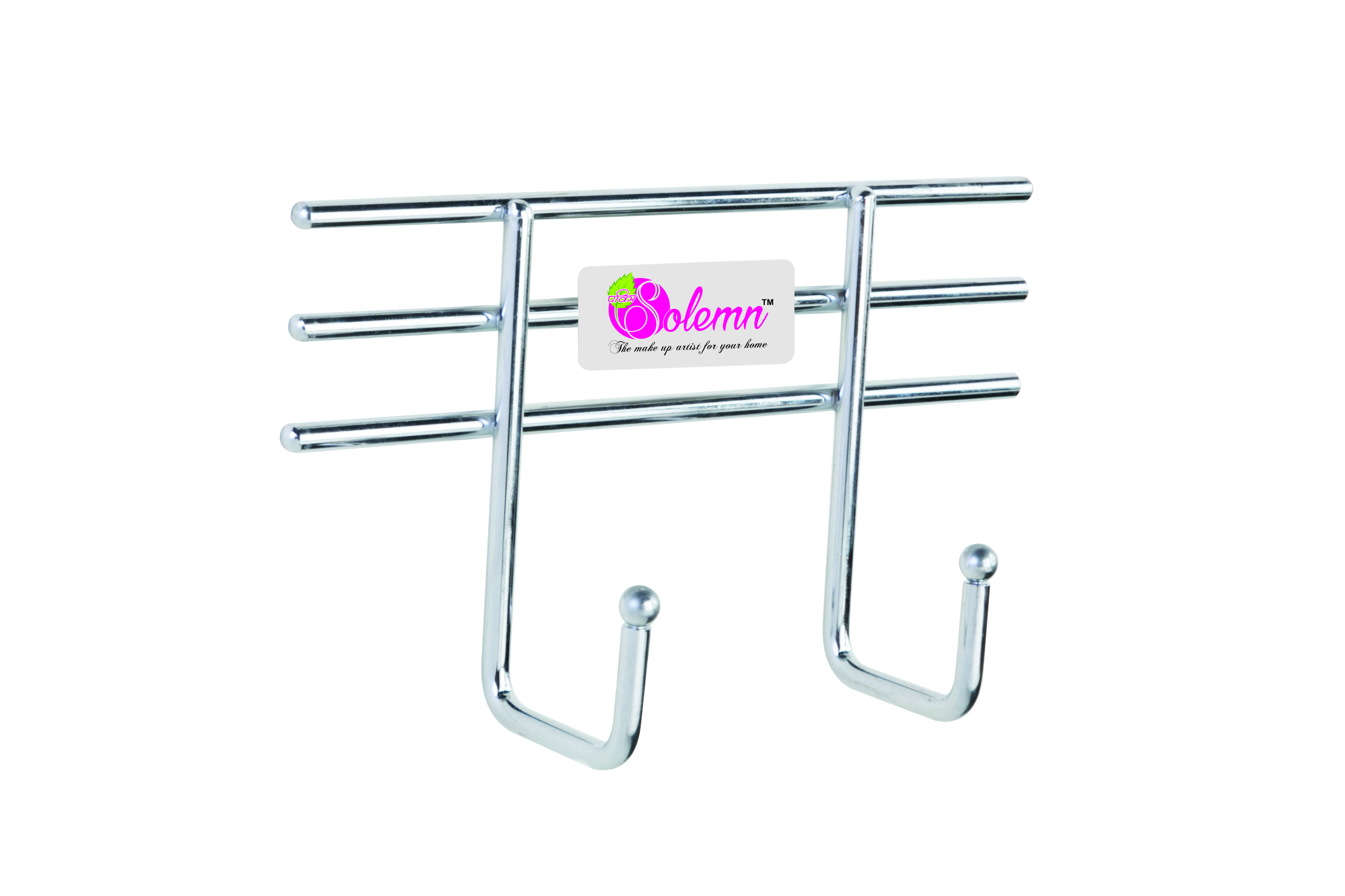 Hanger 2 Pin - Stainless Steel, Wall Mounted, Silver Color | Modern Design, Easy To Mount, 7-year Warranty, Pack Of 4 Pcs