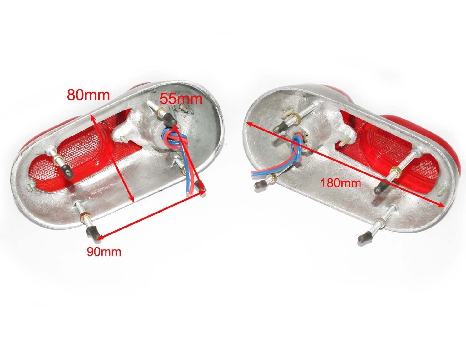 1955 Fiat 1100 103 Tv 1 Series Taillight Assembly Without Bulb Remanufactured