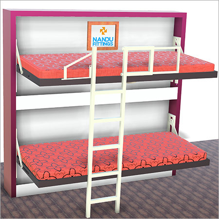 Bunk Bed With Ladder And Railing - Finish: Powder Coated