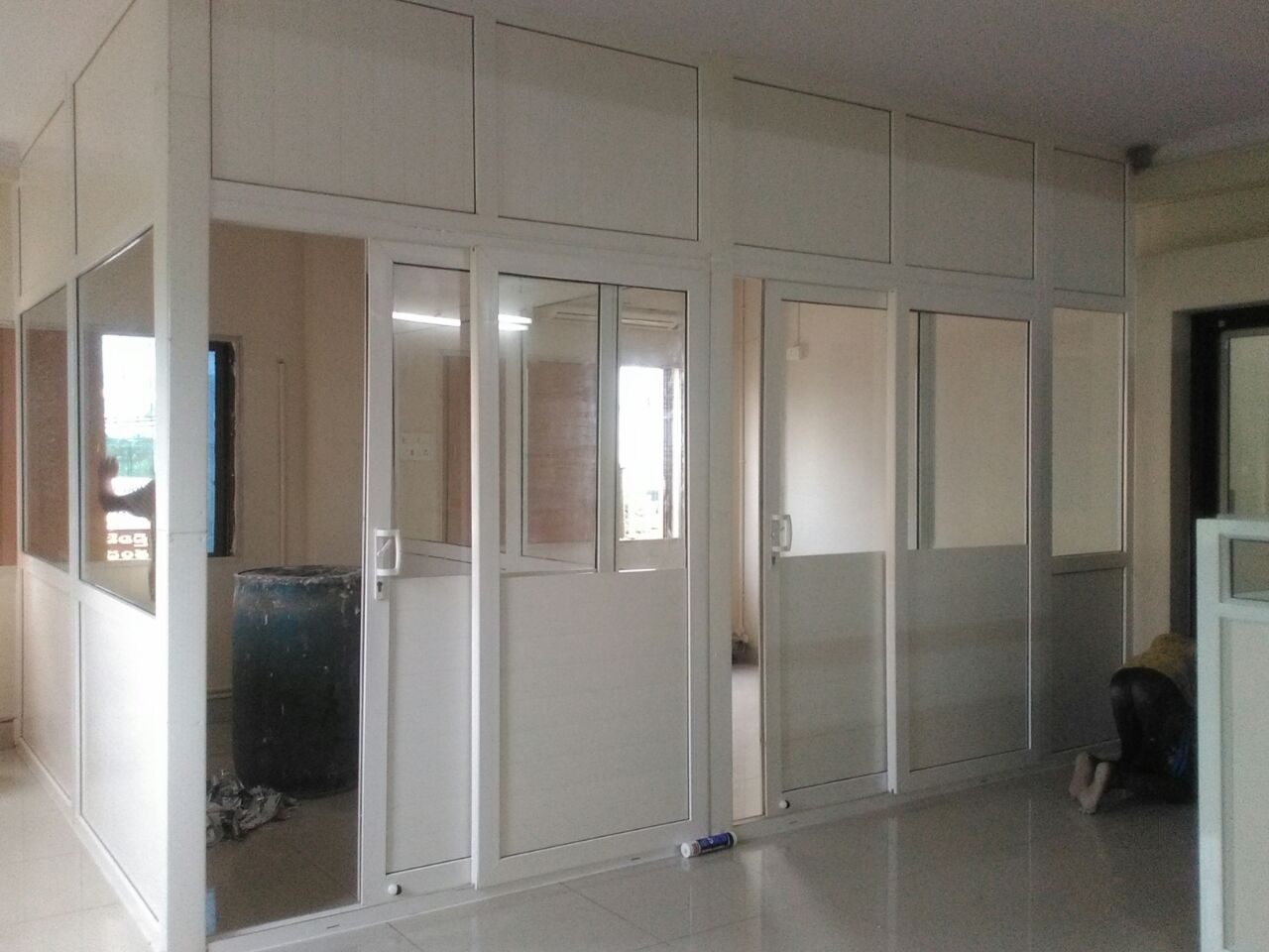 Milk White Upvc Sliding Door