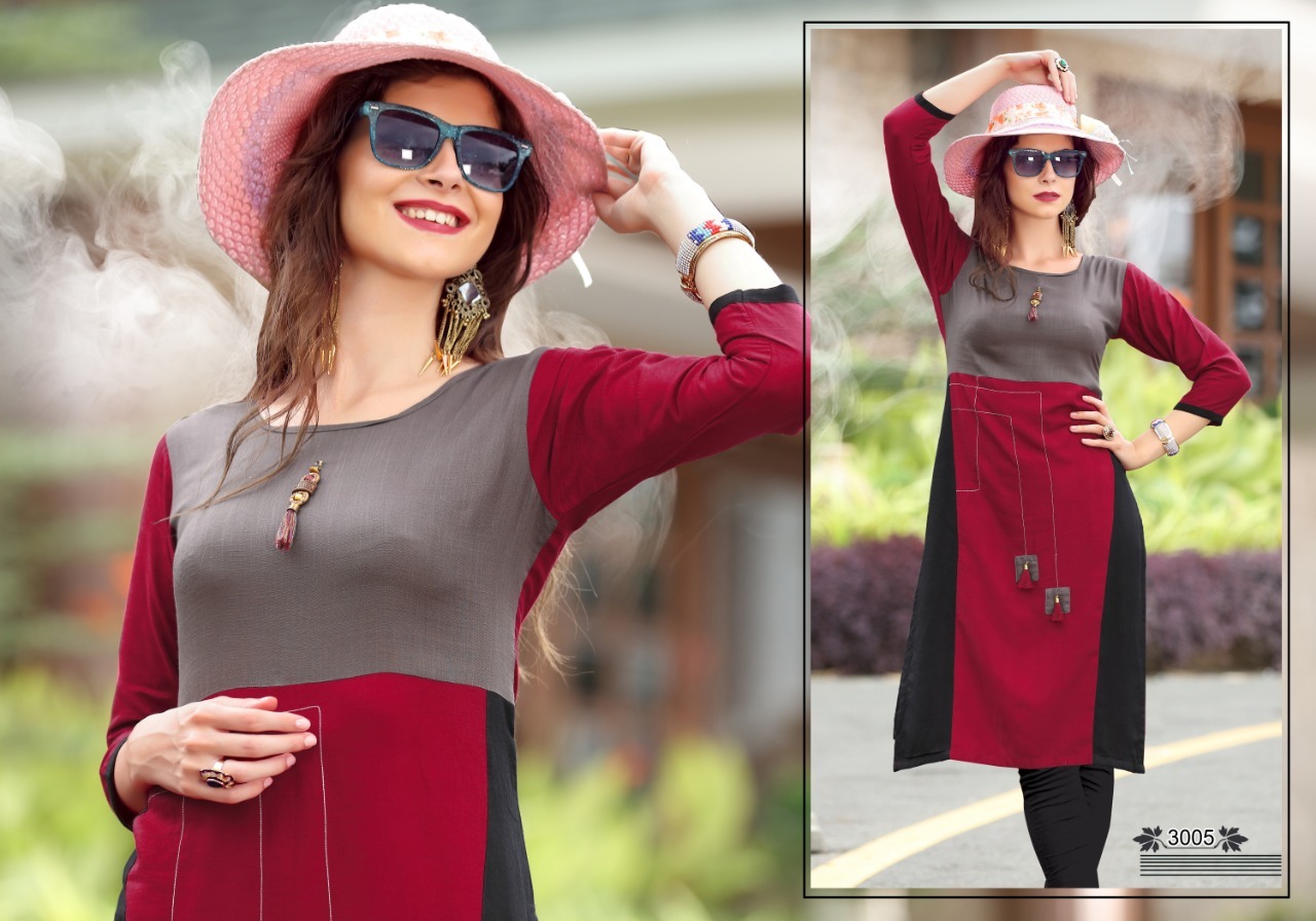 Khushi Vol 3 - Rayon Slub, Sizes M(38)-5xl(50) | Red And White, Washable, Dry Clean, Plain Pattern, Ideal For Daily And Party Wear