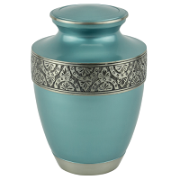 Silver Regent Navy Blue Brass Urn