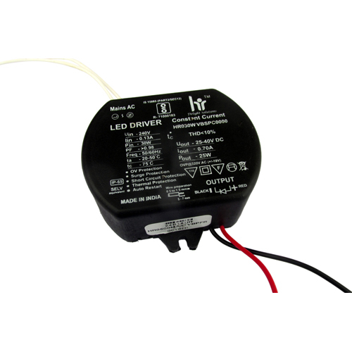Power LED Driver - Plastic, Single Phase | 240V Input, 25W Output, High Efficiency, Indoor/Outdoor Capability