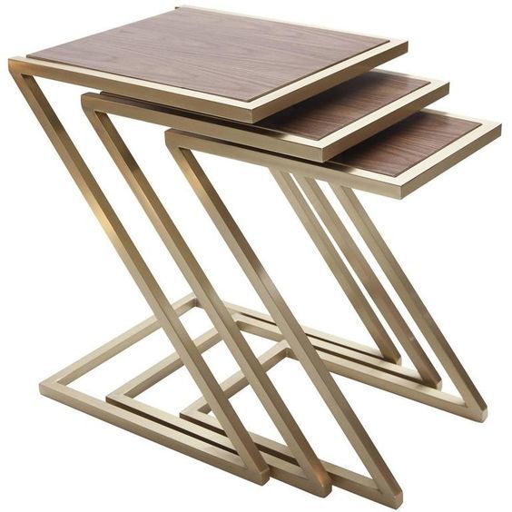 Cosmos Set Of Nesting Table With Metallic Colours