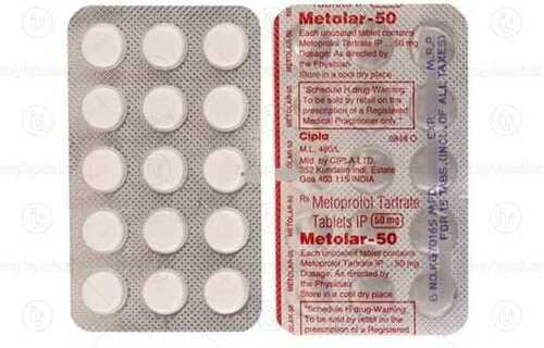 टॉपमे 50 मिलीग्राम टैबलेट सामग्री: मेटोप्रोलोल टार्ट्रेट (50mg)