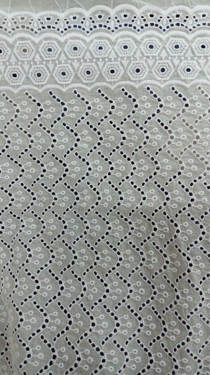 Border Embroidery Fabric - Cotton, Ethnic Indian Design, All Colors | Borer Work, Cool Dry Feature, Neck Design, Open Shape, Button & Weaving Detail