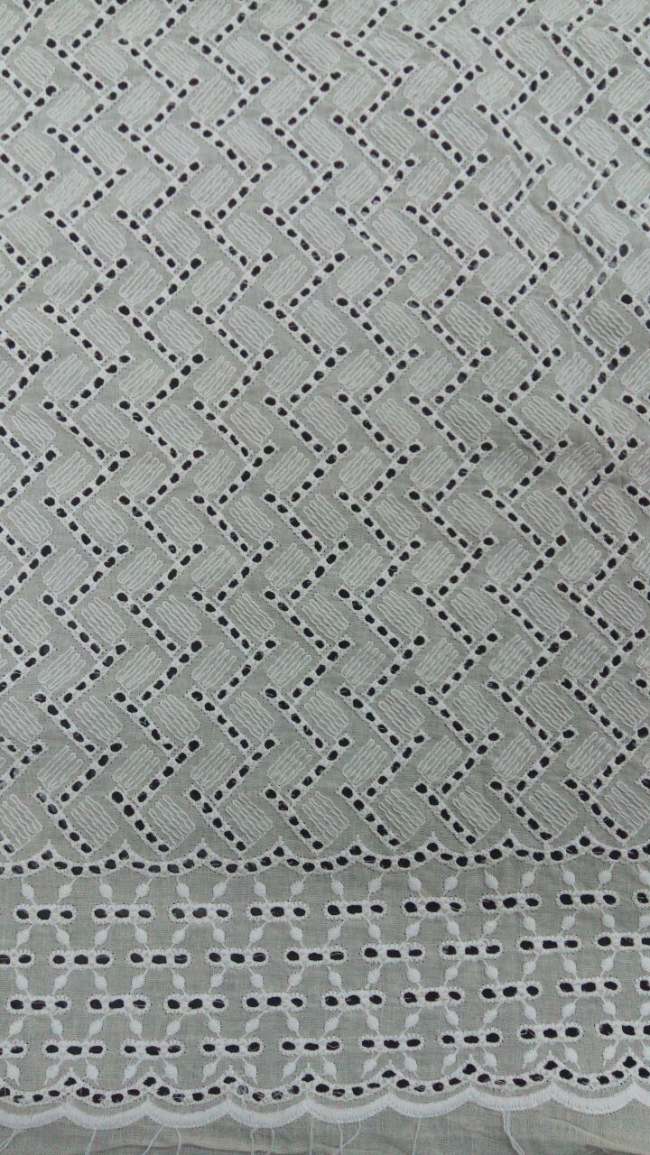 Border Embroidery Fabric - Cotton, Ethnic Indian Design, All Colors | Borer Work, Cool Dry Feature, Neck Design, Open Shape, Button & Weaving Detail