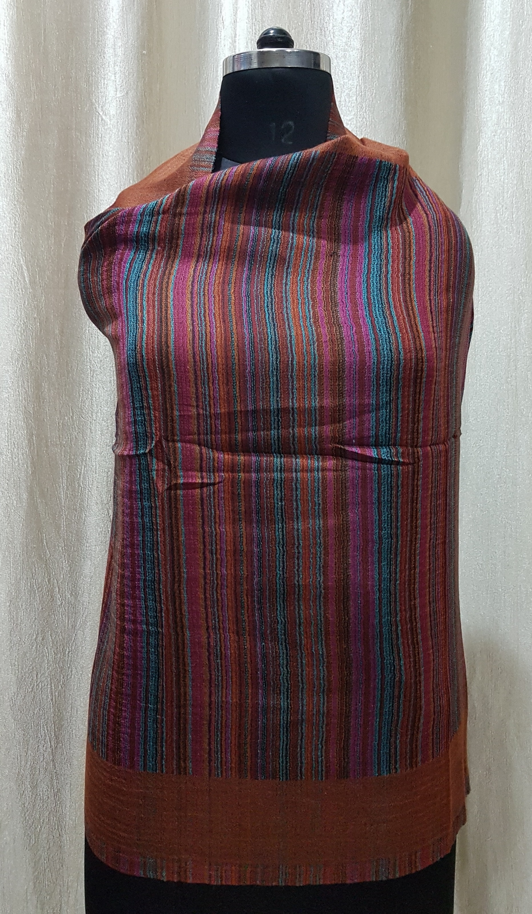 Assorted Fine Wool Reversible Stripes Stole