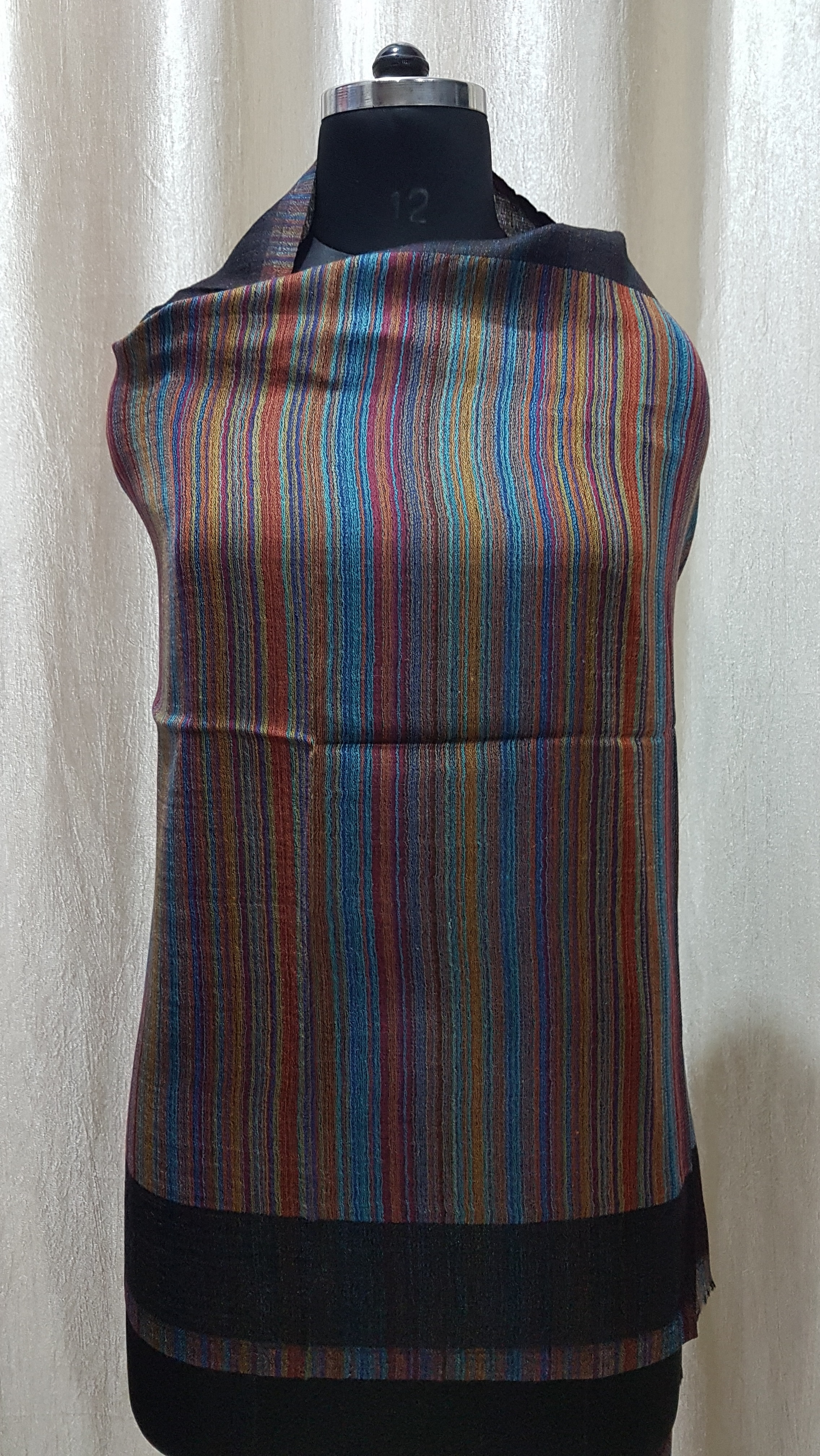Assorted Fine Wool Reversible Stripes Stole