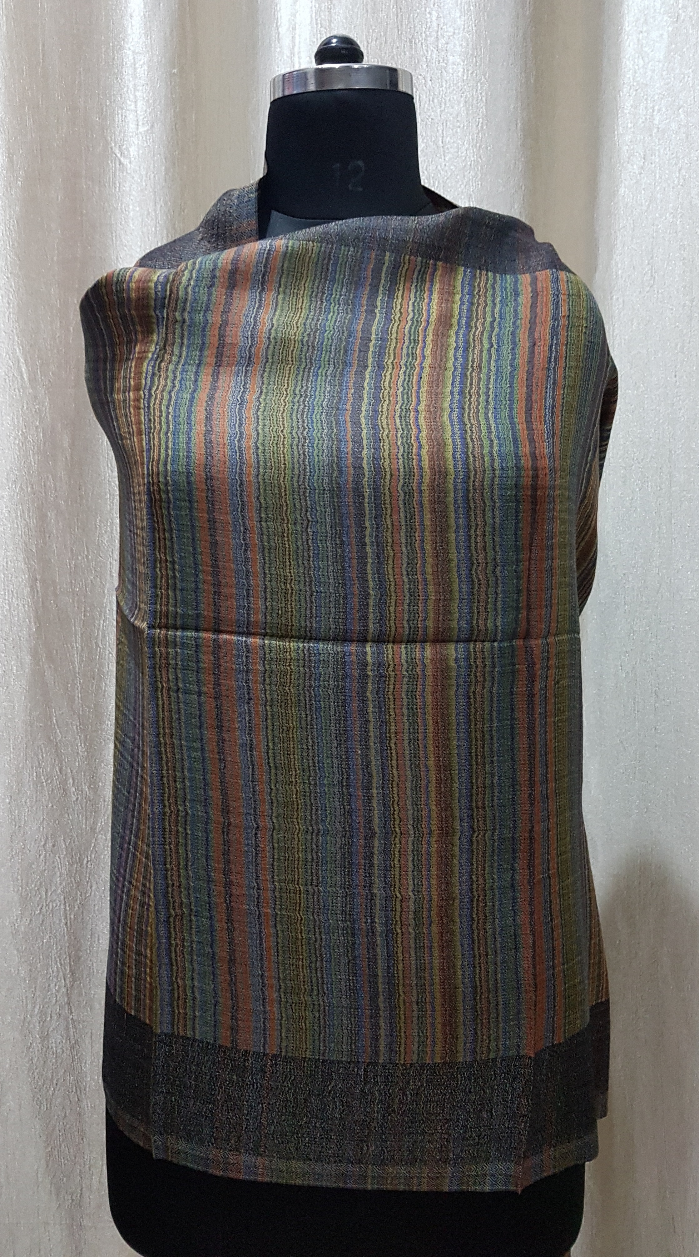 Assorted Fine Wool Reversible Stripes Stole