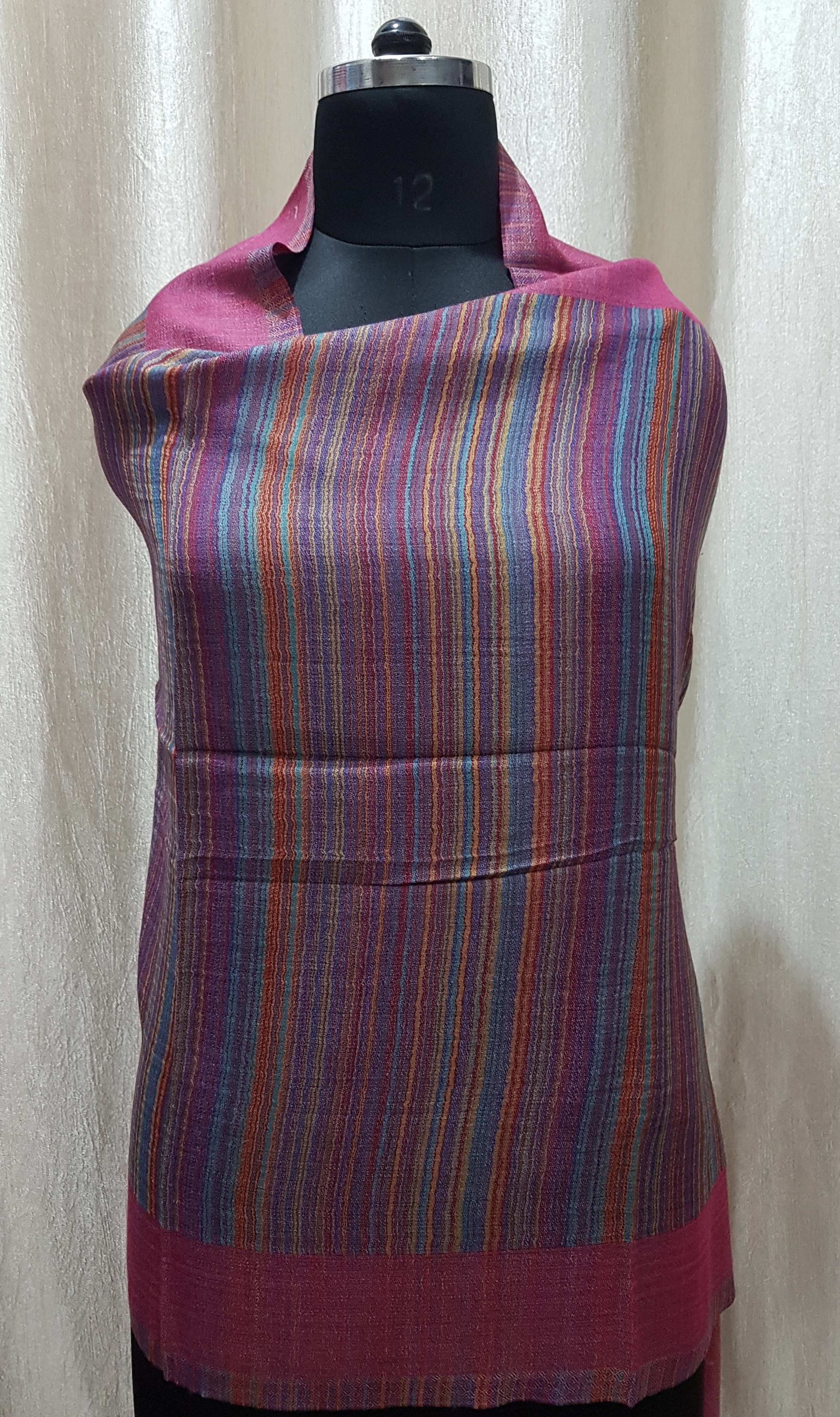 Assorted Fine Wool Reversible Stripes Stole