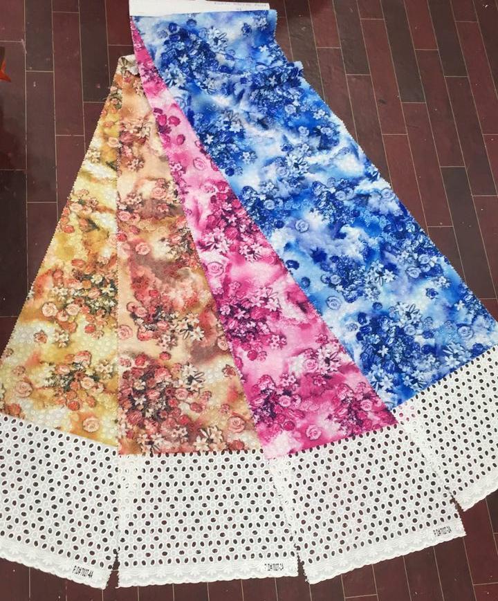 Cotton Embroidery Borer Fabrics - Fancy Borer Work Design | All Seasons, Embroidered Patterns