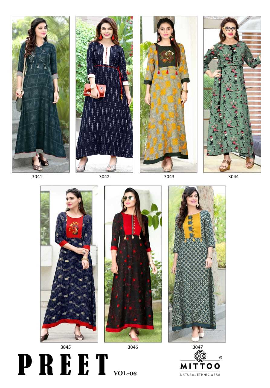 Rayon Mittoo Preet Long Kurtis