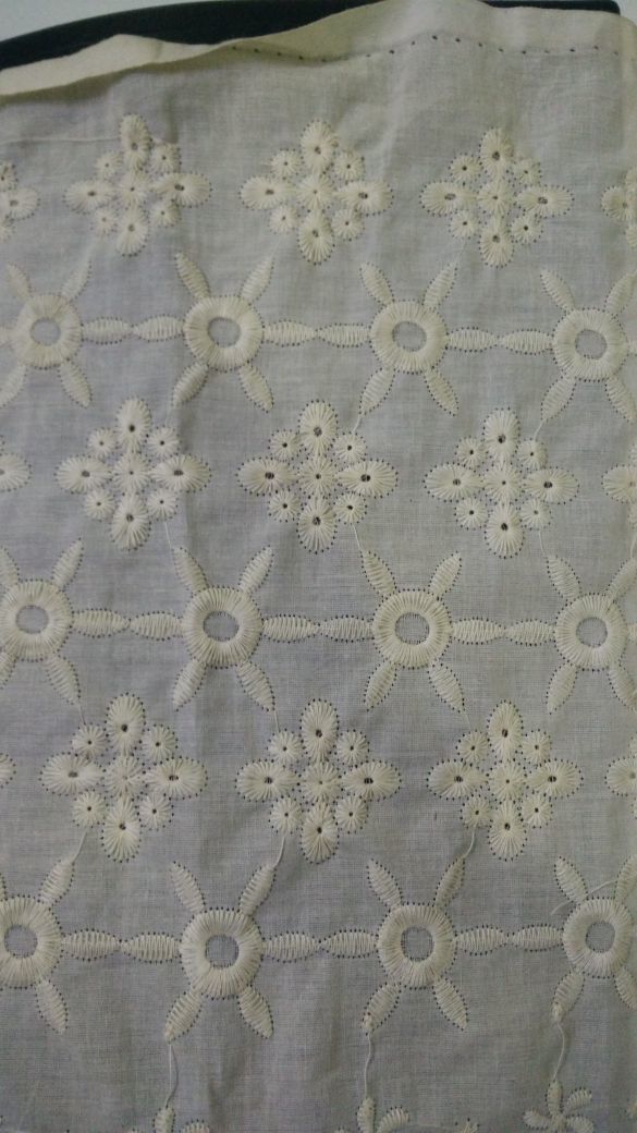 Designer Border Work Patch - Cotton Borer Fabric, White Color, Suitable For All Seasons | Cool Dry Feature, Ethnic Design For Garment Exporters