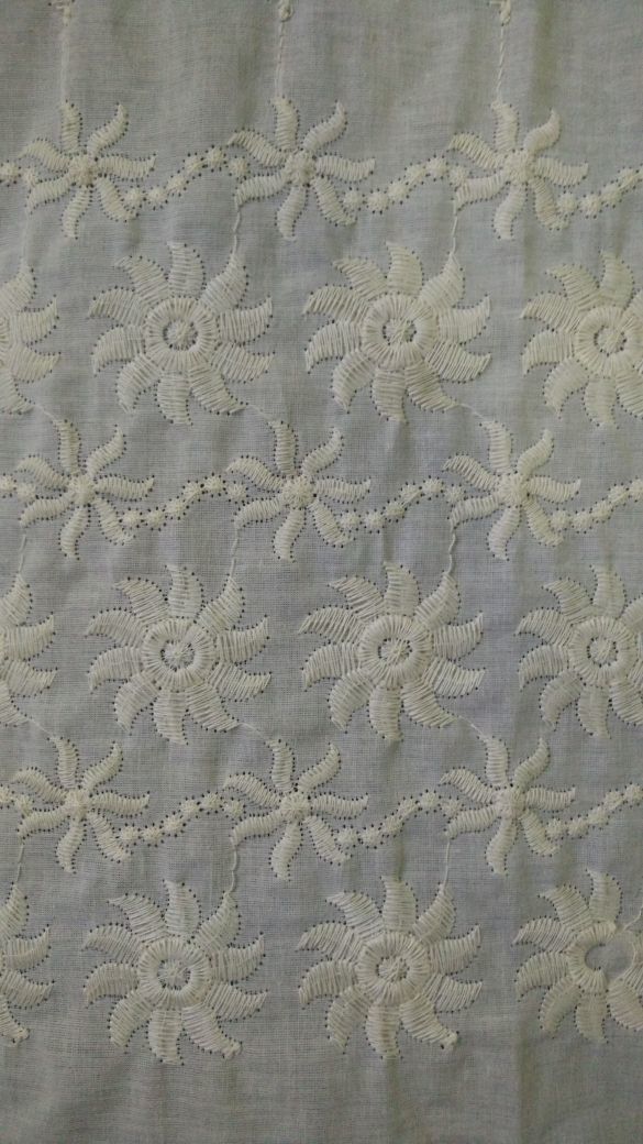 Designer Border Work Patch - Cotton Borer Fabric, White Color, Suitable For All Seasons | Cool Dry Feature, Ethnic Design For Garment Exporters