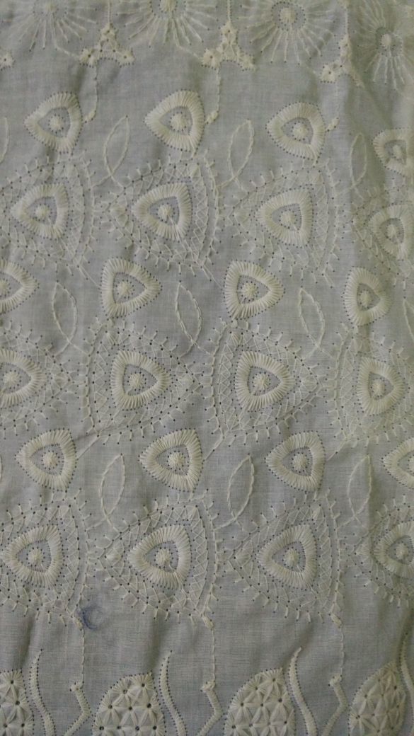 Designer Border Work Patch - Cotton Borer Fabric, White Color, Suitable For All Seasons | Cool Dry Feature, Ethnic Design For Garment Exporters