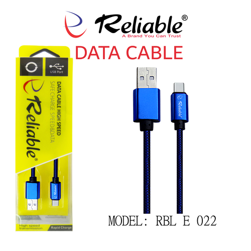 Toughened Sheathing USB C Data Cable - 4.0 mm OD, Fast Charging and Syncing, Plastic Body, Blue Color